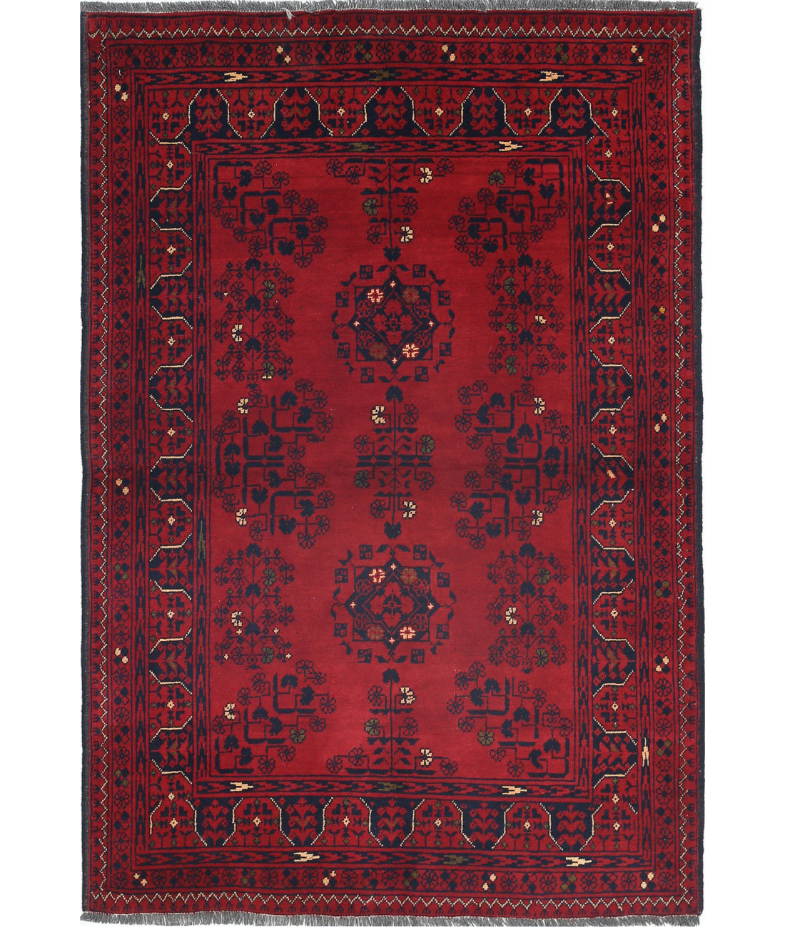 Afghan 3'2'' X 4'8'' Hand-Knotted Wool Rug 3'2'' x 4'8'' (95 X 140) / Red / N/A