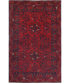 Afghan 3'2'' X 4'9'' Hand-Knotted Wool Rug 3'2'' x 4'9'' (95 X 143) / Red / N/A
