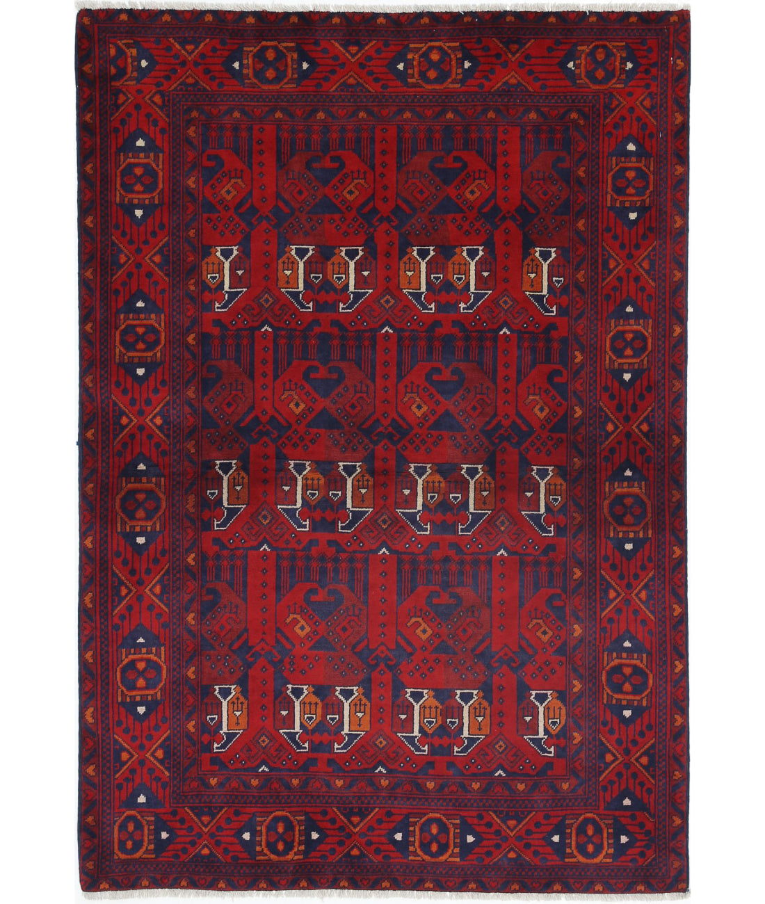 Afghan 3'2'' X 4'8'' Hand-Knotted Wool Rug 3'2'' x 4'8'' (95 X 140) / Red / N/A