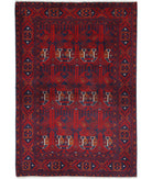 Afghan 3'2'' X 4'8'' Hand-Knotted Wool Rug 3'2'' x 4'8'' (95 X 140) / Red / N/A