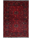 Afghan 3'1'' X 4'7'' Hand-Knotted Wool Rug 3'1'' x 4'7'' (93 X 138) / Red / N/A