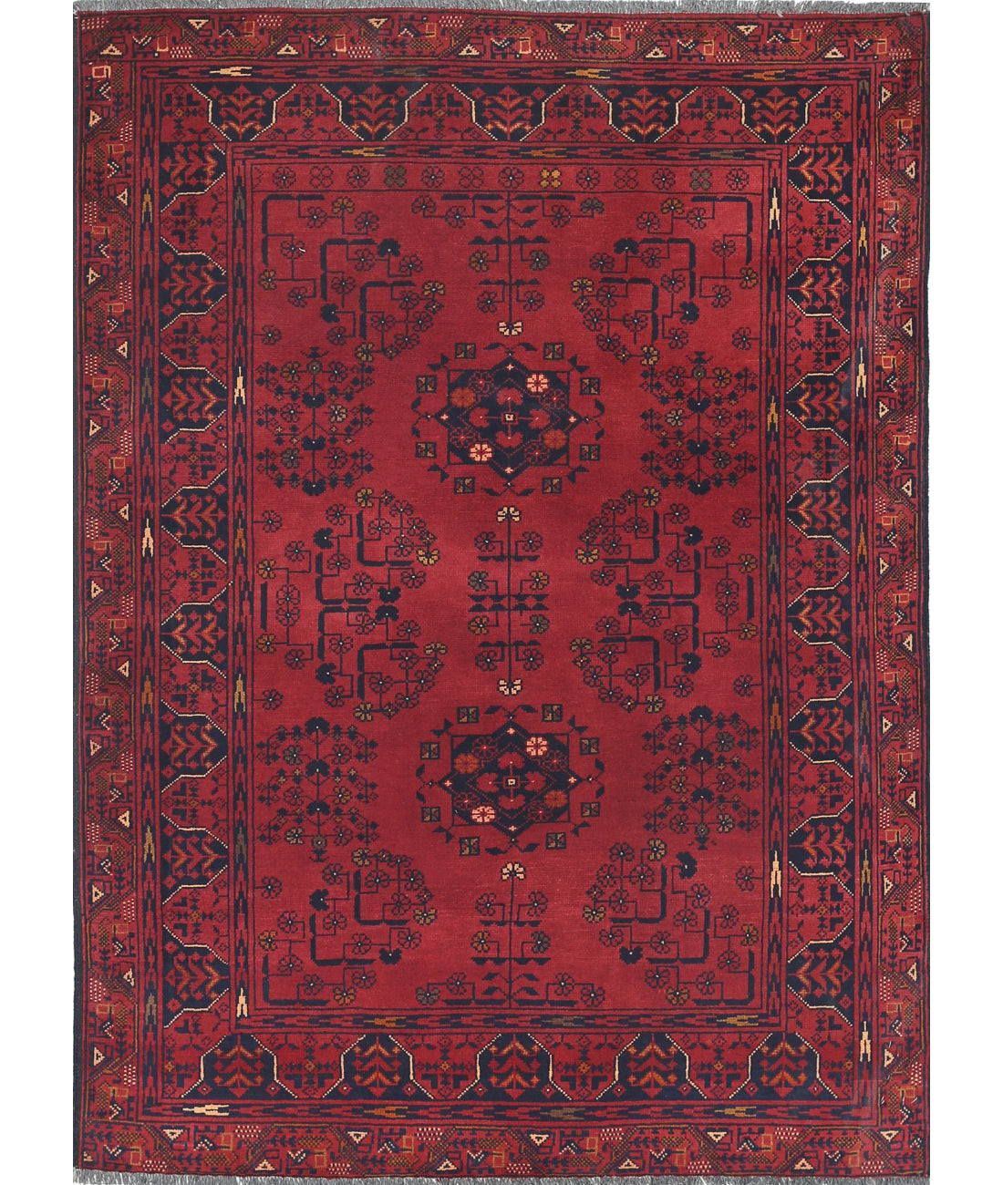 Afghan 3'3'' X 4'6'' Hand-Knotted Wool Rug 3'3'' x 4'6'' (98 X 135) / Red / N/A