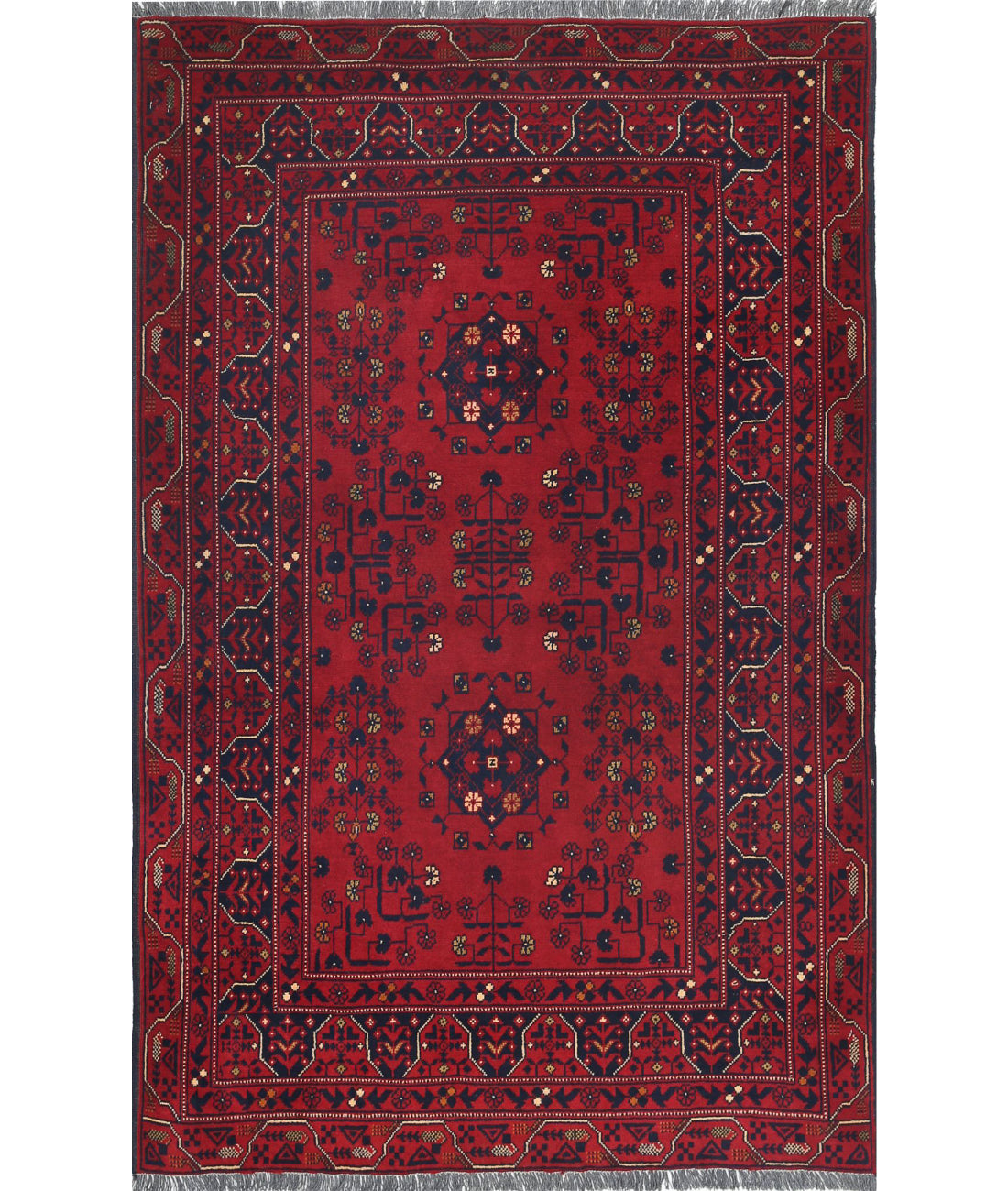 Afghan 3'2'' X 4'9'' Hand-Knotted Wool Rug 3'2'' x 4'9'' (95 X 143) / Red / N/A