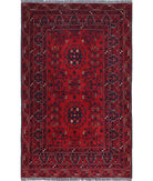 Afghan 3'1'' X 5'0'' Hand-Knotted Wool Rug 3'1'' x 5'0'' (93 X 150) / Red / N/A