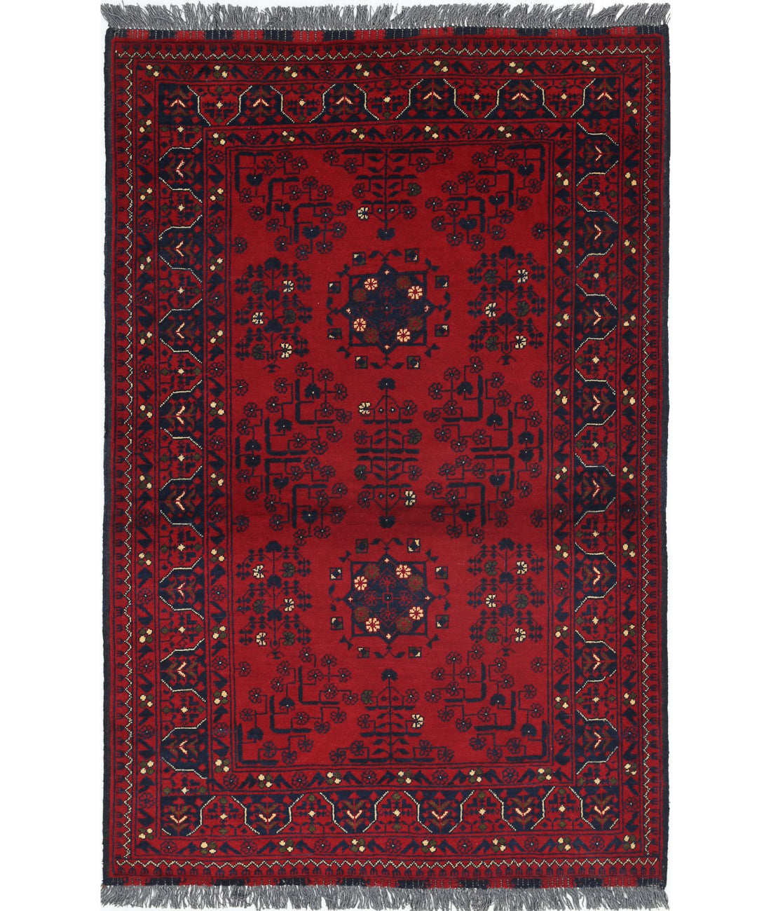 Afghan 3'1'' X 4'10'' Hand-Knotted Wool Rug 3'1'' x 4'10'' (93 X 145) / Red / N/A
