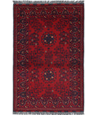 Afghan 3'1'' X 4'10'' Hand-Knotted Wool Rug 3'1'' x 4'10'' (93 X 145) / Red / N/A