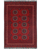 Afghan 3'3'' X 4'8'' Hand-Knotted Wool Rug 3'3'' x 4'8'' (98 X 140) / Red / N/A