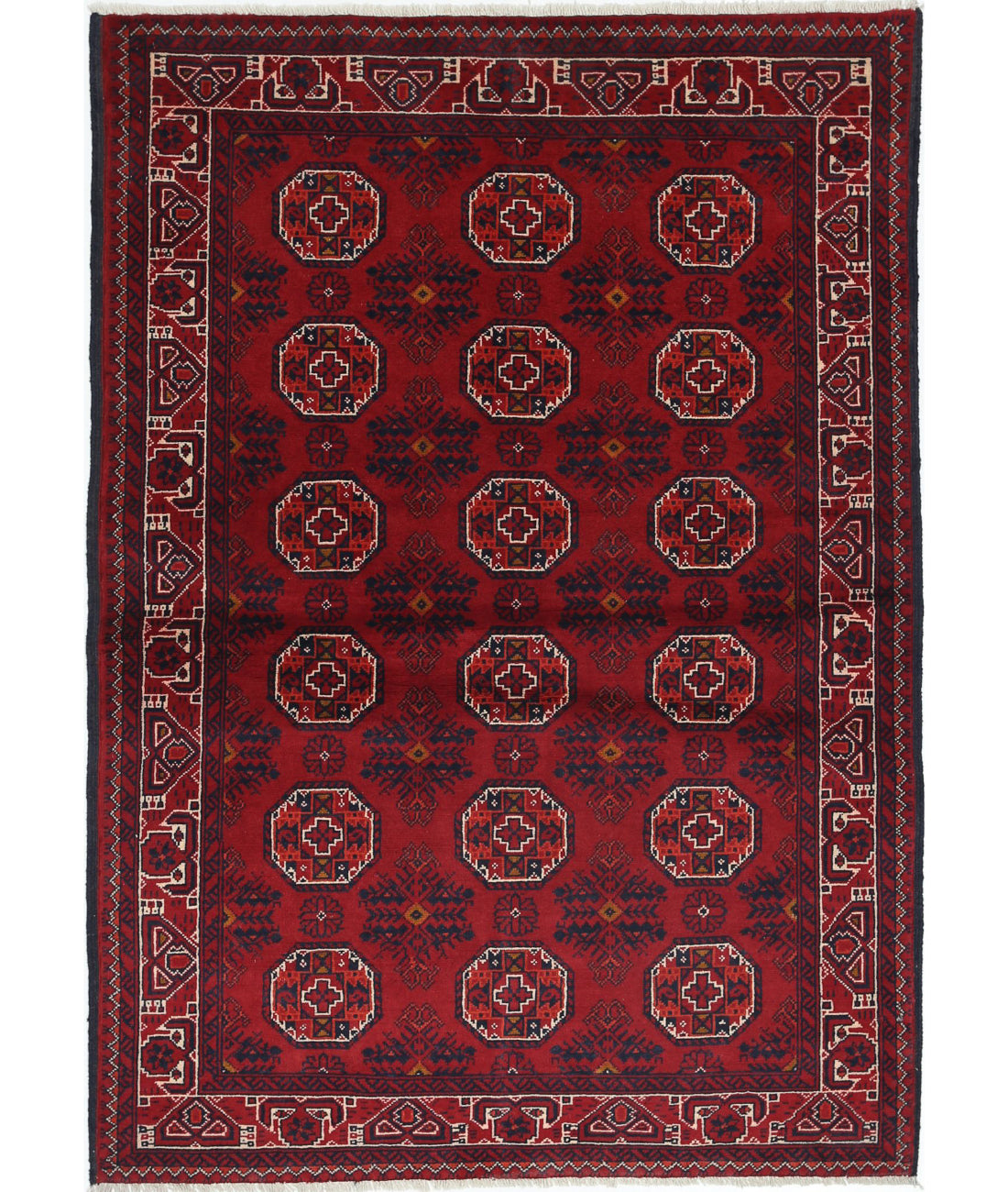 Afghan 3'2'' X 4'9'' Hand-Knotted Wool Rug 3'2'' x 4'9'' (95 X 143) / Red / N/A