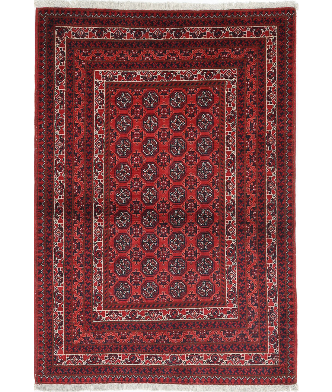 Afghan 2'7'' X 3'9'' Hand-Knotted Wool Rug 2'7'' x 3'9'' (78 X 113) / Red / N/A