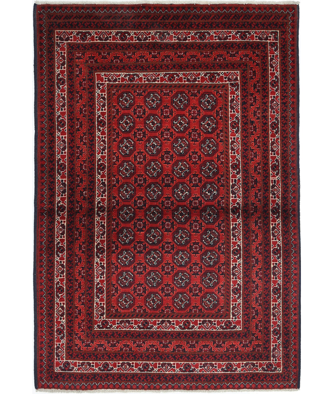 Afghan 2'8'' X 3'10'' Hand-Knotted Wool Rug 2'8'' x 3'10'' (80 X 115) / Red / N/A
