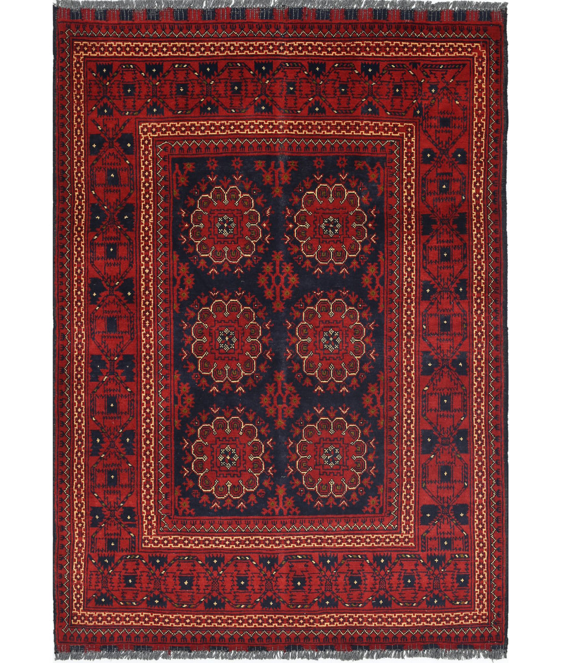 Afghan 3'3'' X 4'7'' Hand-Knotted Wool Rug 3'3'' x 4'7'' (98 X 138) / Red / N/A
