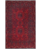 Afghan 3'2'' X 4'11'' Hand-Knotted Wool Rug 3'2'' x 4'11'' (95 X 148) / Red / N/A
