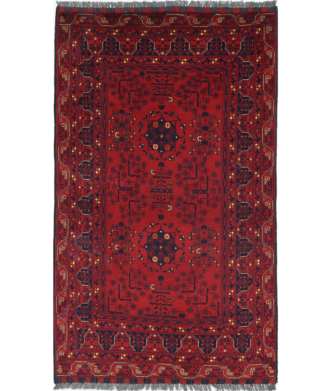 Afghan 3'2'' X 5'3'' Hand-Knotted Wool Rug 3'2'' x 5'3'' (95 X 158) / Red / N/A