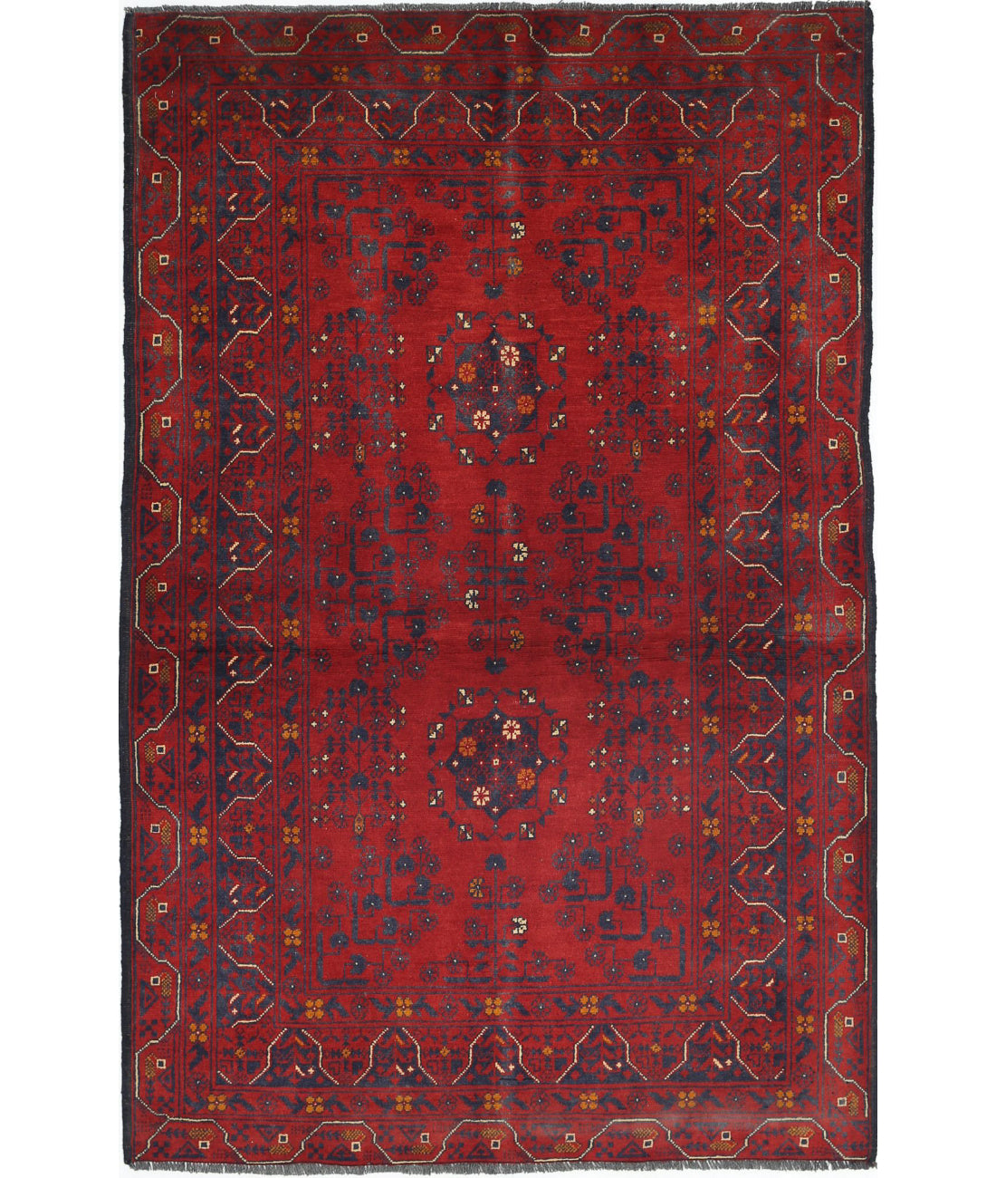 Afghan 3'2'' X 5'0'' Hand-Knotted Wool Rug 3'2'' x 5'0'' (95 X 150) / Red / N/A