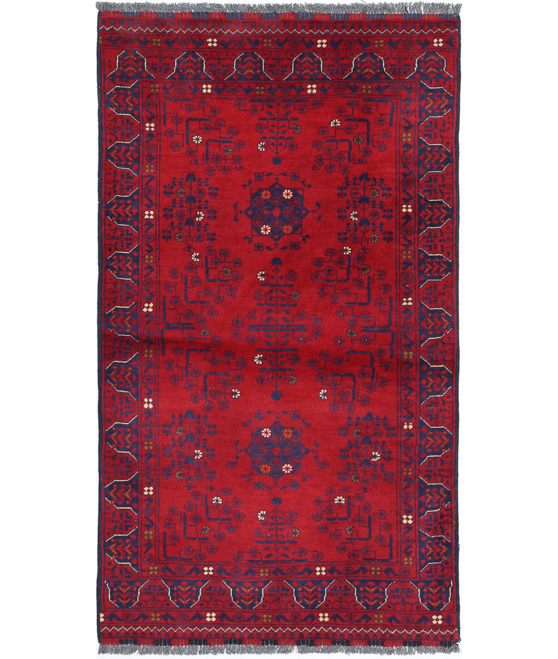 Afghan 2'8'' X 4'10'' Hand-Knotted Wool Rug 2'8'' x 4'10'' (80 X 145) / Red / N/A