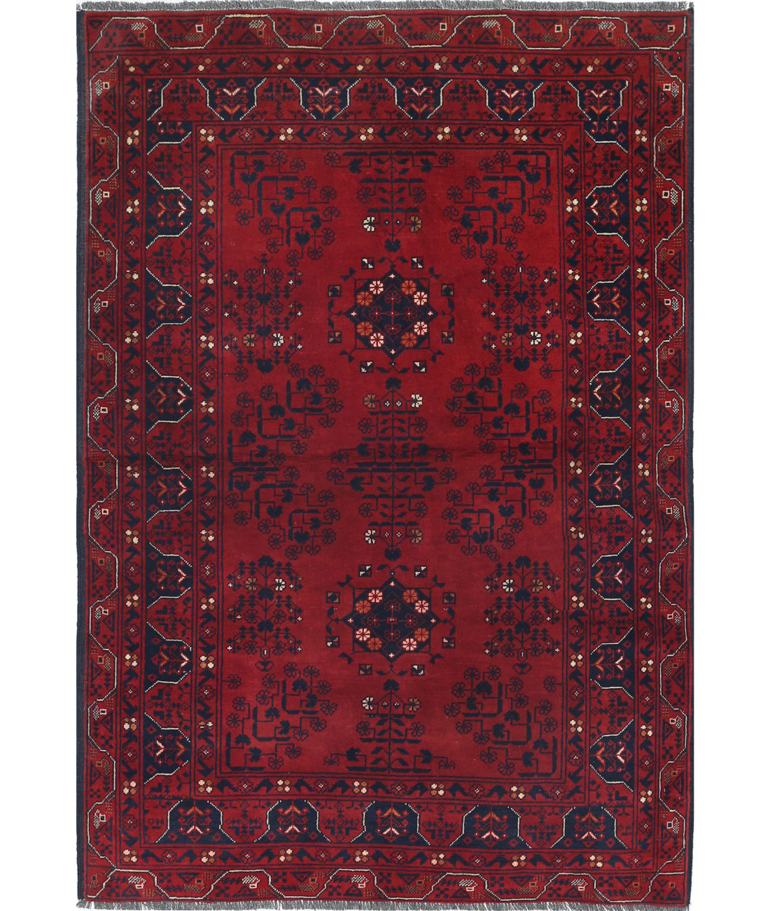 Afghan 3'2'' X 4'9'' Hand-Knotted Wool Rug 3'2'' x 4'9'' (95 X 143) / Red / N/A