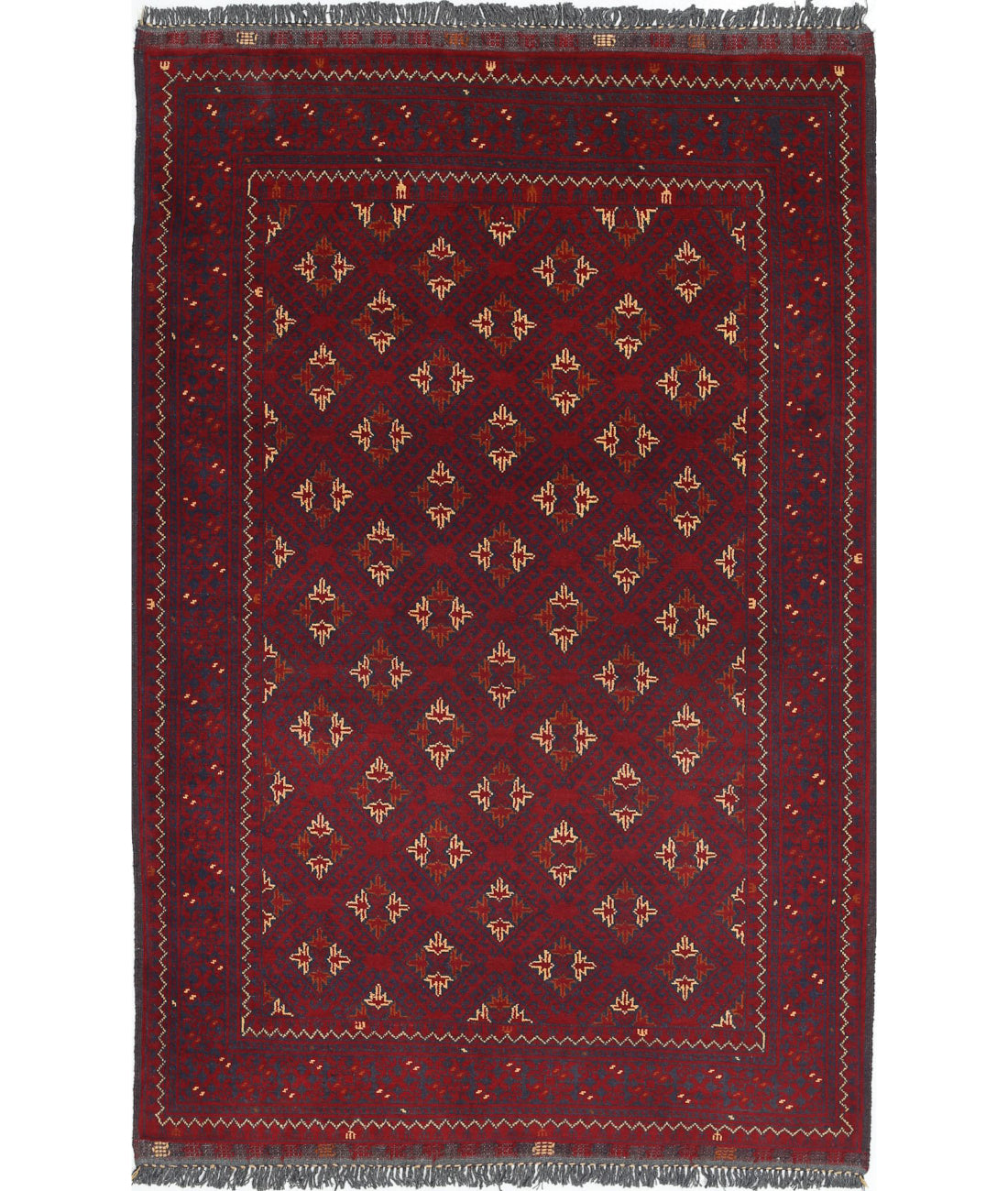 Afghan 3'1'' X 4'9'' Hand-Knotted Wool Rug 3'1'' x 4'9'' (93 X 143) / Red / N/A
