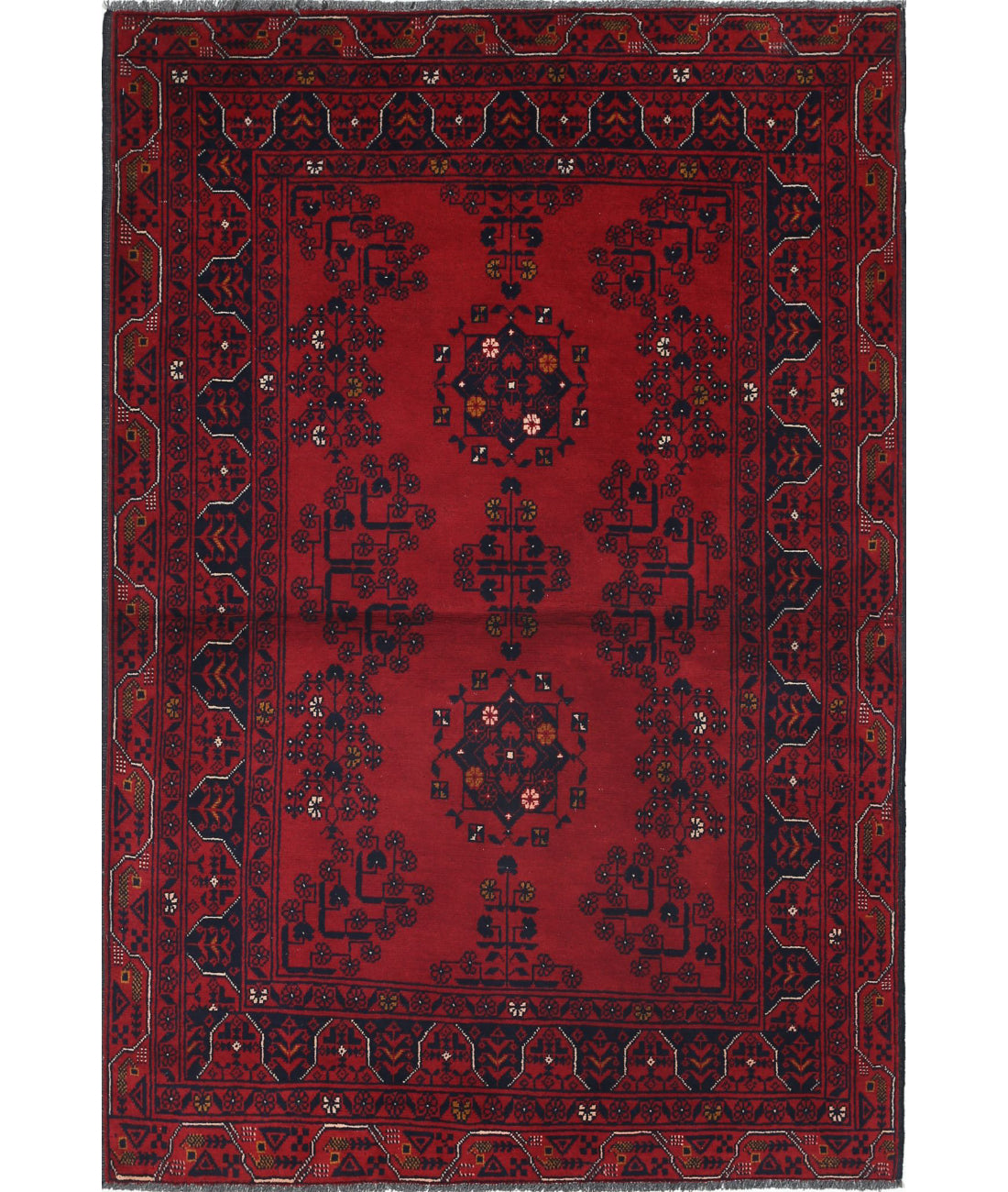 Afghan 3'2'' X 4'10'' Hand-Knotted Wool Rug 3'2'' x 4'10'' (95 X 145) / Red / N/A