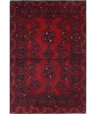 Afghan 3'2'' X 4'10'' Hand-Knotted Wool Rug 3'2'' x 4'10'' (95 X 145) / Red / N/A