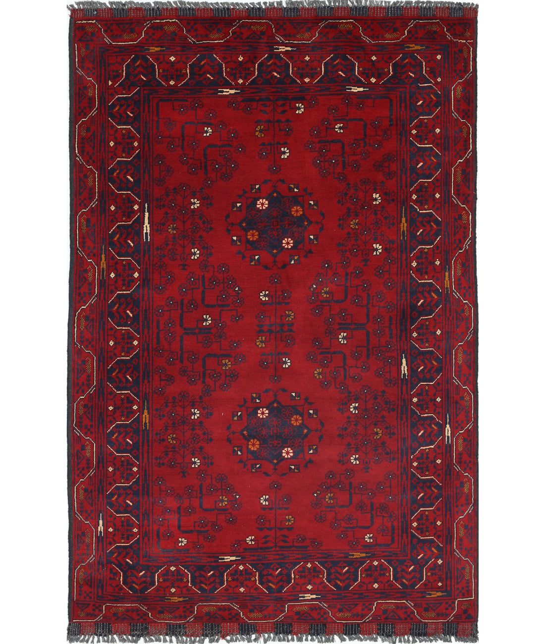 Afghan 3'1'' X 4'10'' Hand-Knotted Wool Rug 3'1'' x 4'10'' (93 X 145) / Red / N/A