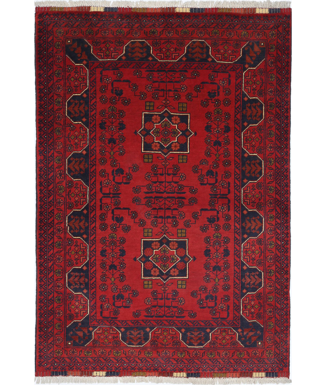Afghan 3'3'' X 4'10'' Hand-Knotted Wool Rug 3'3'' x 4'10'' (98 X 145) / Red / N/A