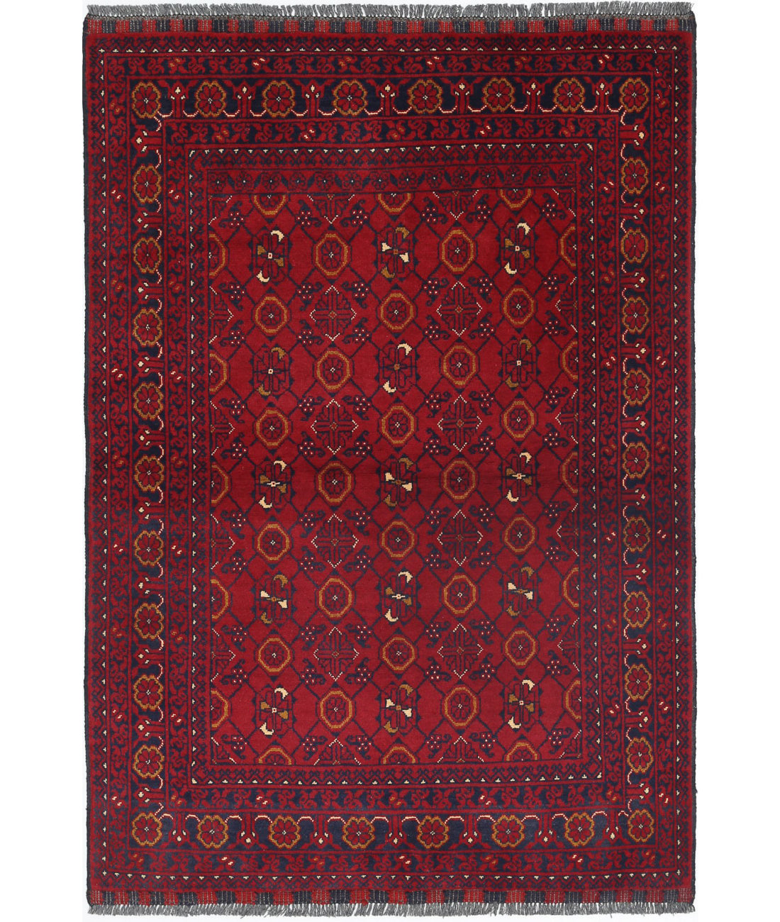 Afghan 3'2'' X 4'7'' Hand-Knotted Wool Rug 3'2'' x 4'7'' (95 X 138) / Red / N/A