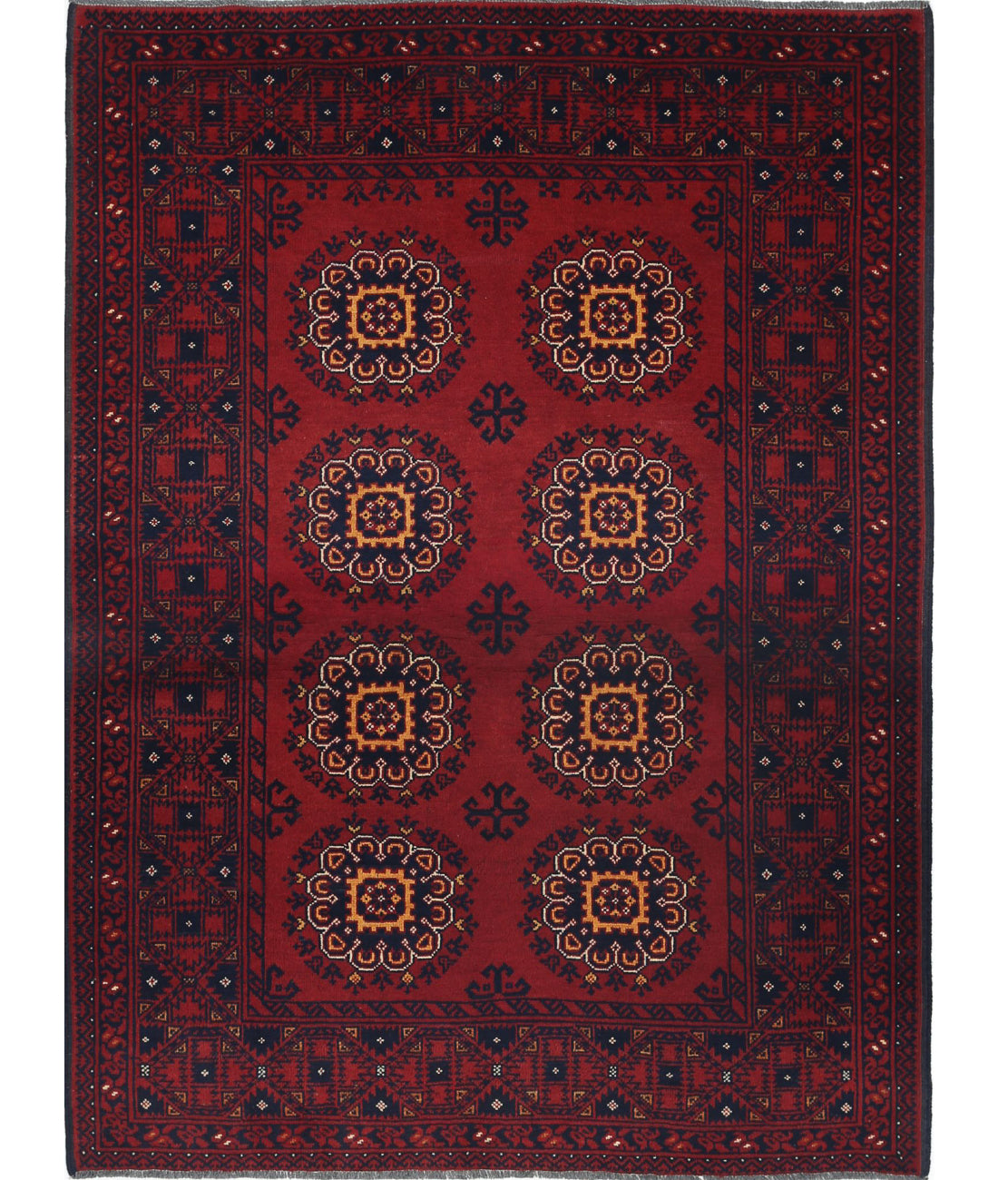 Afghan 3'5'' X 4'8'' Hand-Knotted Wool Rug 3'5'' x 4'8'' (103 X 140) / Red / N/A