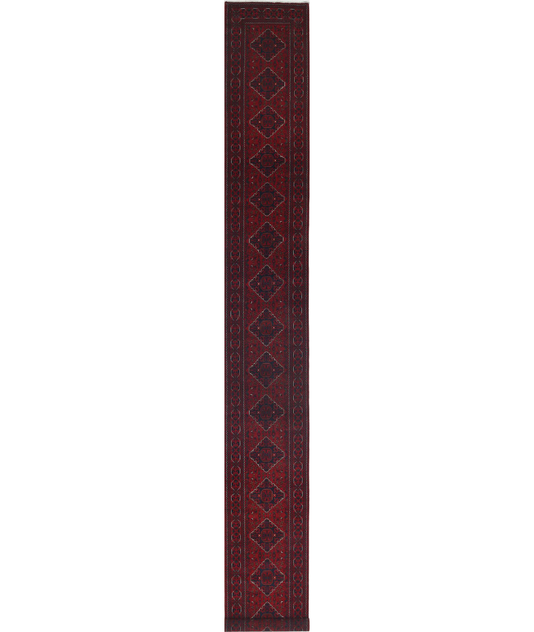 Afghan 2'8'' X 24'9'' Hand-Knotted Wool Rug 2'8'' x 24'9'' (80 X 743) / Red / N/A