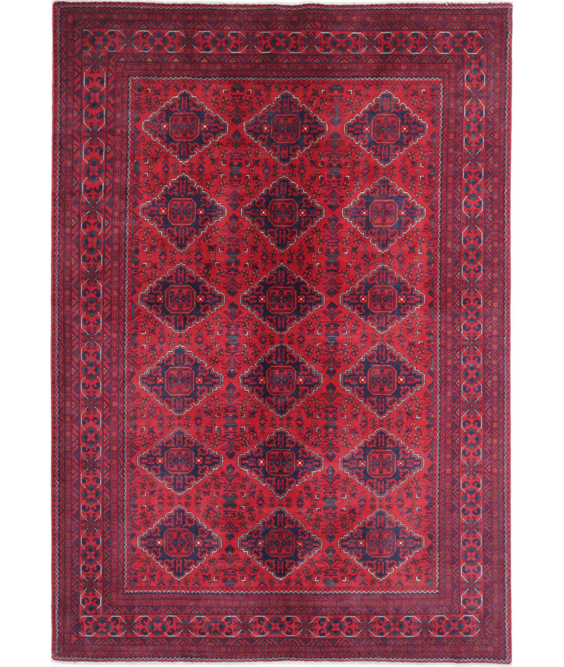 Afghan 6'5'' X 9'4'' Hand-Knotted Wool Rug 6'5'' x 9'4'' (193 X 280) / Red / N/A