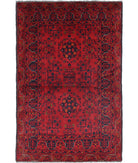 Afghan 3'3'' X 4'11'' Hand-Knotted Wool Rug 3'3'' x 4'11'' (98 X 148) / Red / N/A