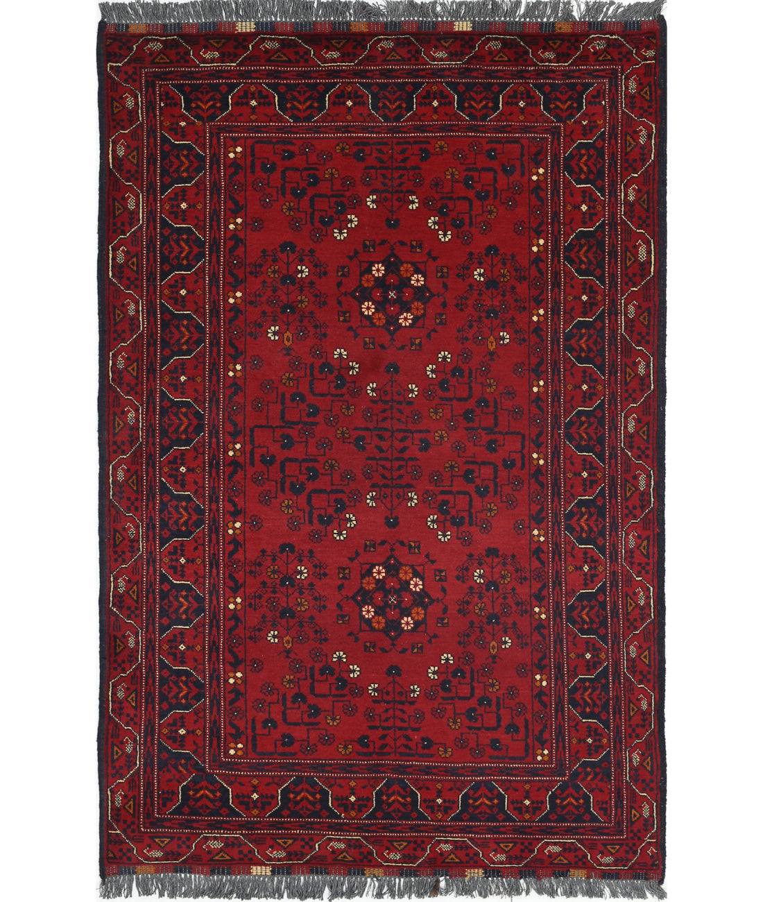 Afghan 3'2'' X 5'0'' Hand-Knotted Wool Rug 3'2'' x 5'0'' (95 X 150) / Red / N/A