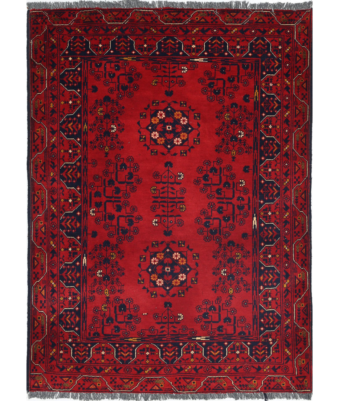 Afghan 3'3'' X 4'7'' Hand-Knotted Wool Rug 3'3'' x 4'7'' (98 X 138) / Red / N/A