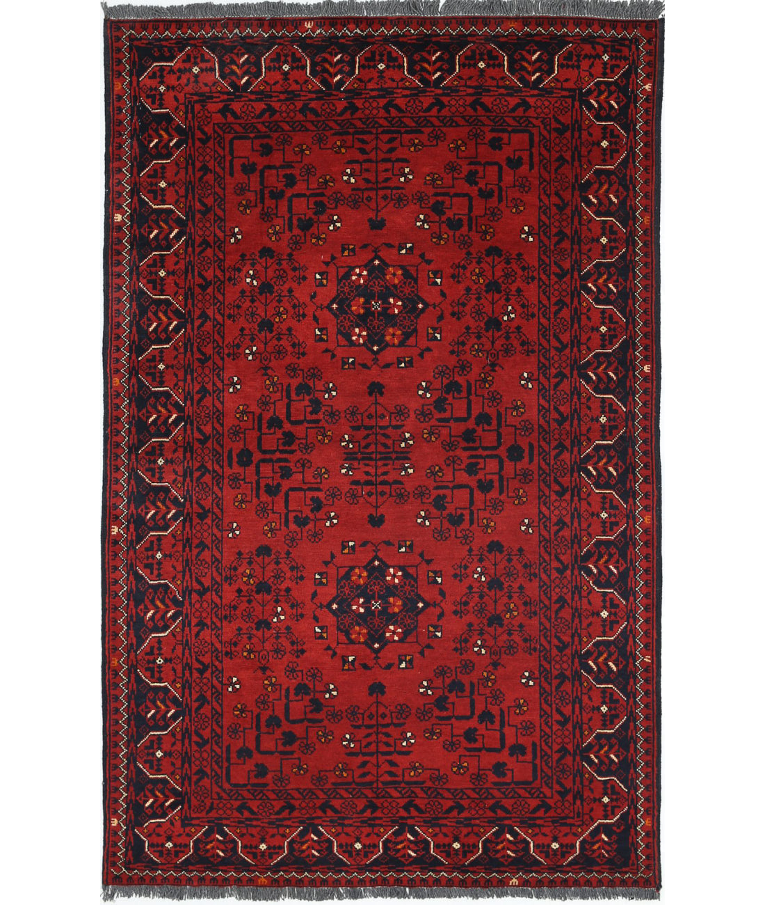 Afghan 3'1'' X 5'0'' Hand-Knotted Wool Rug 3'1'' x 5'0'' (93 X 150) / Red / N/A