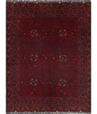 Afghan 4'10'' X 6'5'' Hand-Knotted Wool Rug 4'10'' x 6'5'' (145 X 193) / Red / N/A