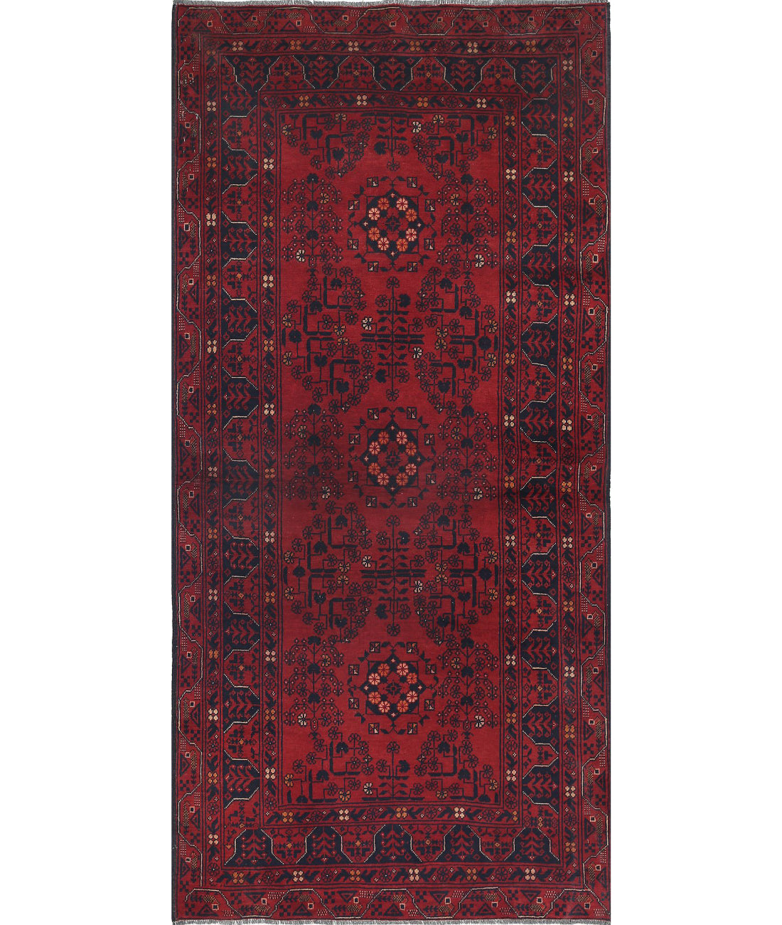 Afghan 3'1'' X 6'6'' Hand-Knotted Wool Rug 3'1'' x 6'6'' (93 X 195) / Red / N/A