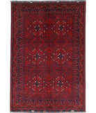 Afghan 4'7'' X 6'11'' Hand-Knotted Wool Rug 4'7'' x 6'11'' (138 X 208) / Red / N/A