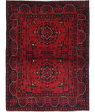 Afghan 2'9'' X 3'8'' Hand-Knotted Wool Rug 2'9'' x 3'8'' (83 X 110) / Red / N/A