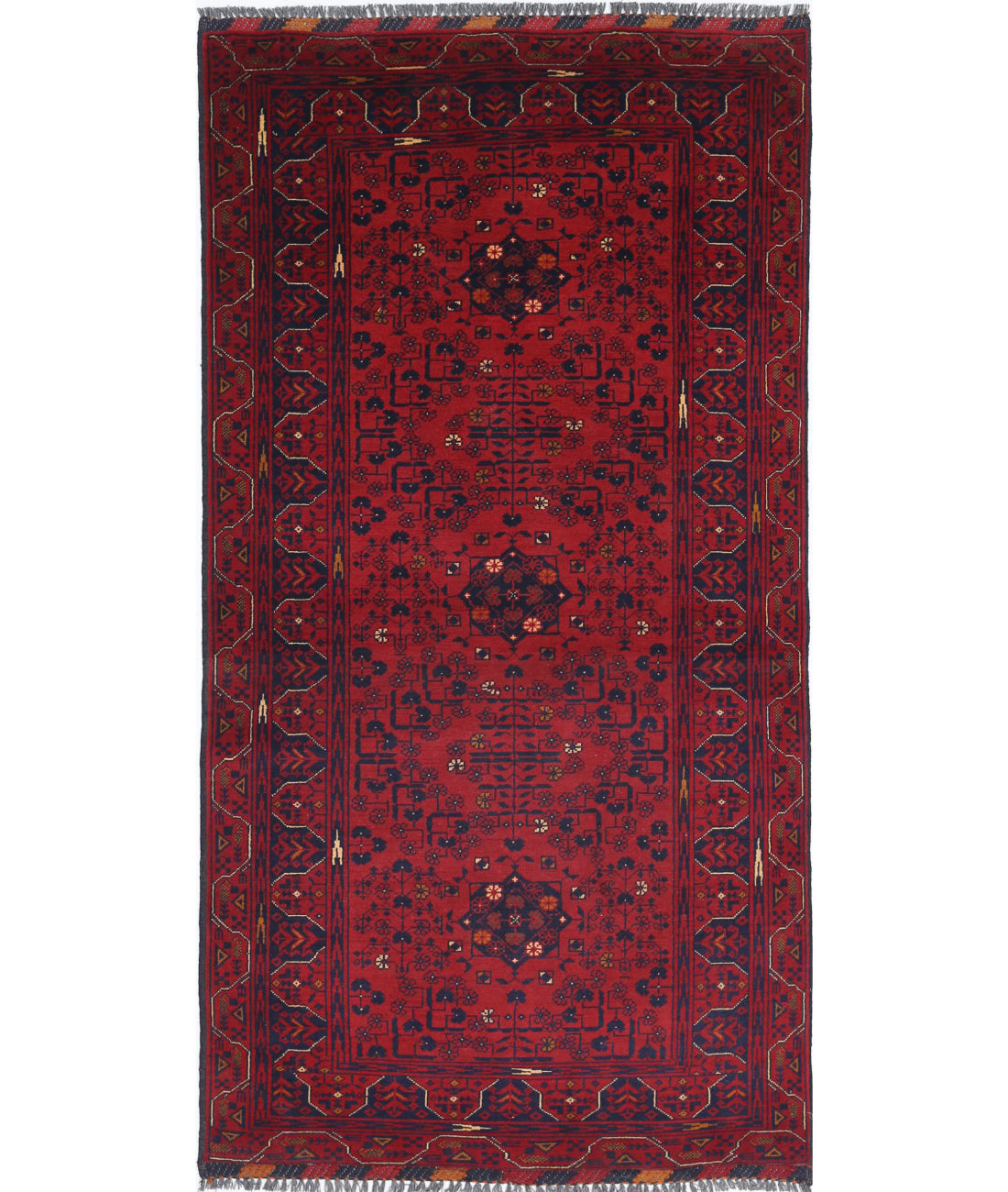 Afghan 3'2'' X 6'3'' Hand-Knotted Wool Rug 3'2'' x 6'3'' (95 X 188) / Red / N/A