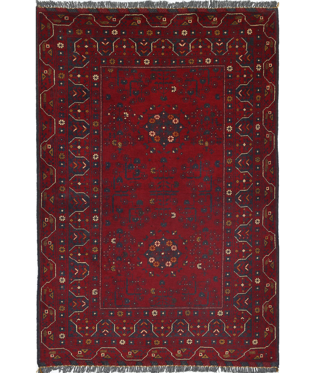 Afghan 3'3'' X 4'9'' Hand-Knotted Wool Rug 3'3'' x 4'9'' (98 X 143) / Red / N/A