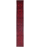 Afghan 2'7'' X 18'11'' Hand-Knotted Wool Rug 2'7'' x 18'11'' (78 X 568) / Red / N/A