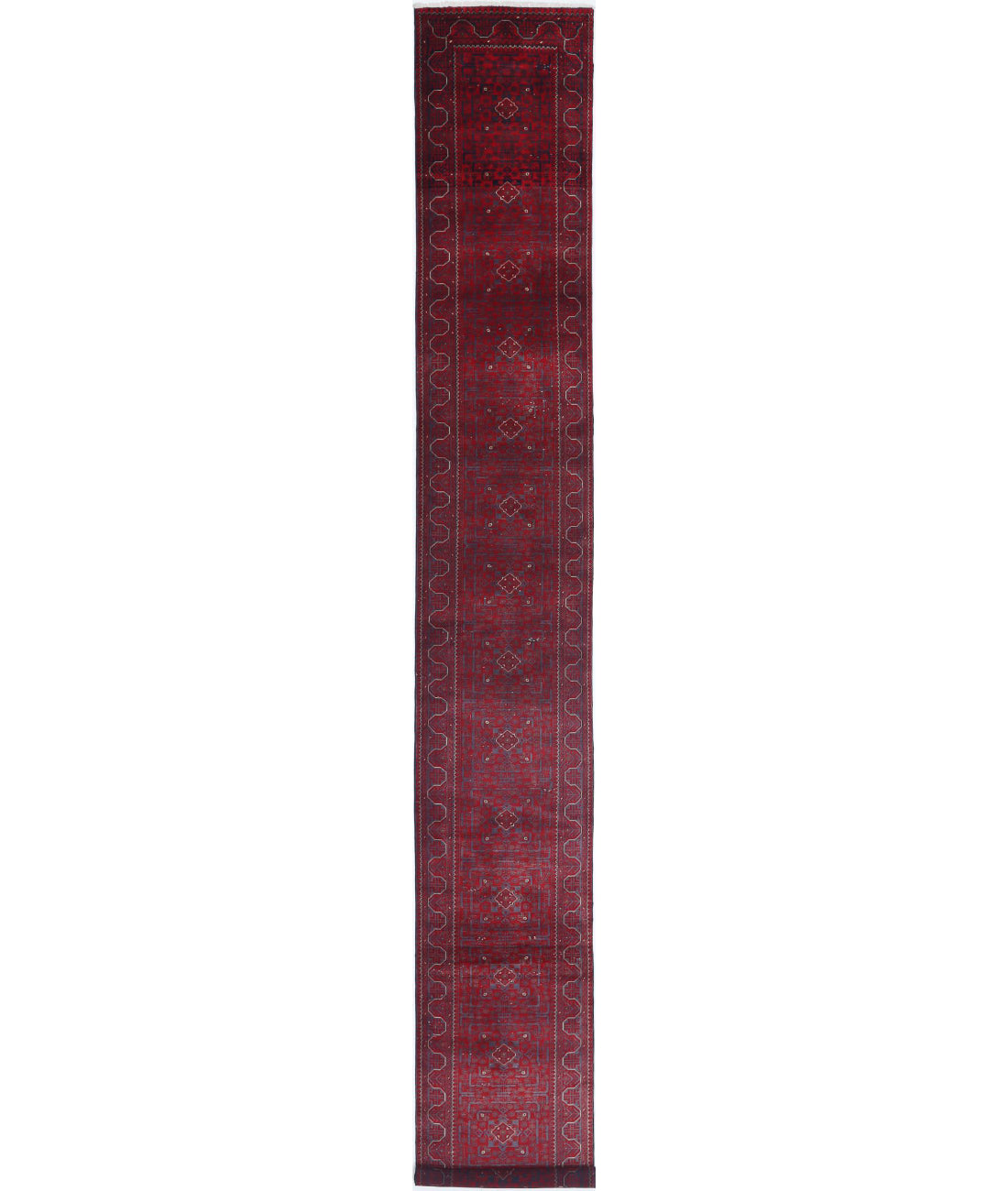 Afghan 2'8'' X 22'5'' Hand-Knotted Wool Rug 2'8'' x 22'5'' (80 X 673) / Red / N/A