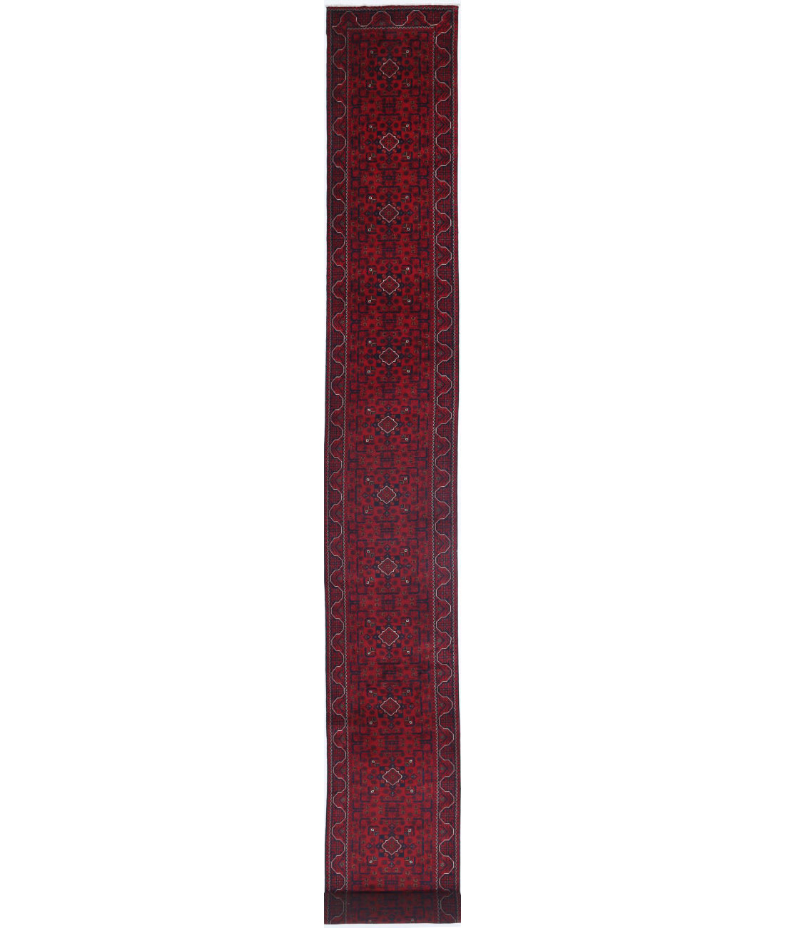 Afghan 2'6'' X 31'0'' Hand-Knotted Wool Rug 2'6'' x 31'0'' (75 X 930) / Red / N/A