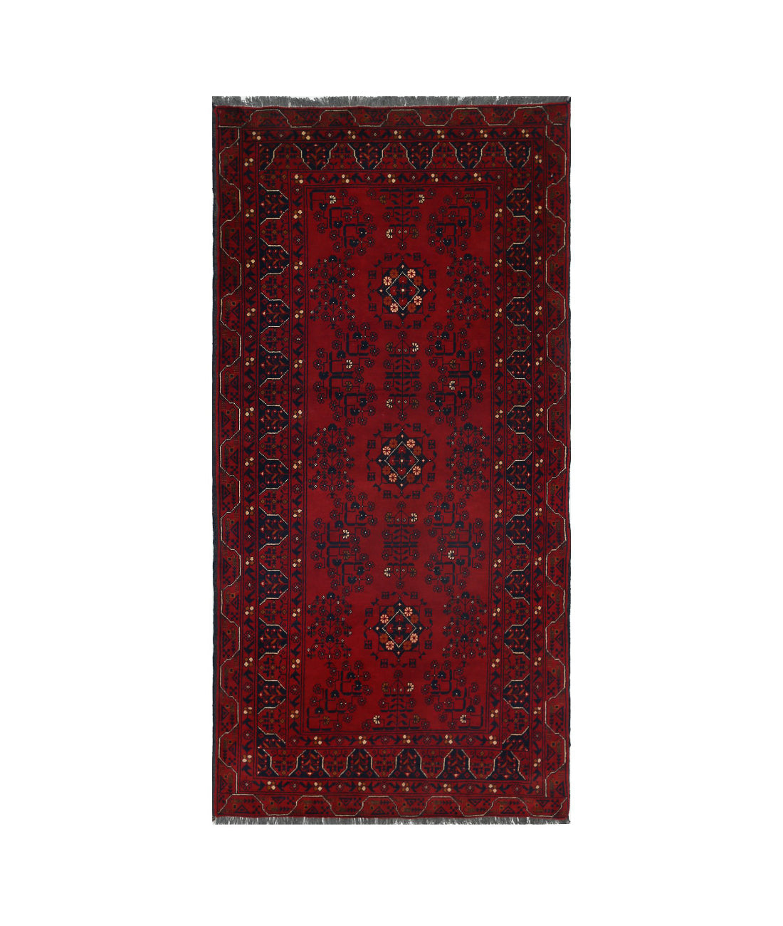 Afghan 3'2'' X 6'6'' Hand-Knotted Wool Rug 3'2'' x 6'6'' (95 X 195) / Red / N/A