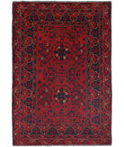 Afghan 3'3'' X 4'9'' Hand-Knotted Wool Rug 3'3'' x 4'9'' (98 X 143) / Red / N/A