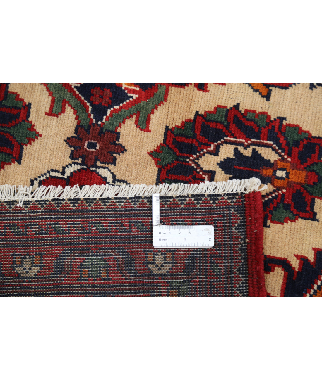 Afghan 13'0'' X 18'11'' Hand-Knotted Wool Rug 13'0'' x 18'11'' (390 X 568) / Beige / Red