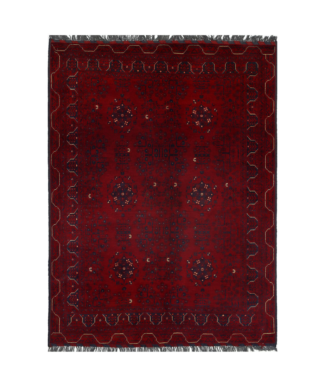 Afghan 4'10'' X 6'6'' Hand-Knotted Wool Rug 4'10'' x 6'6'' (145 X 195) / Red / N/A