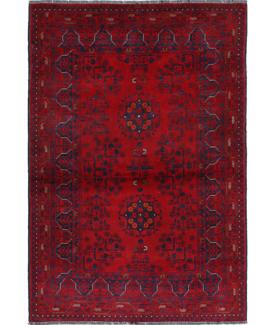 Afghan 3'3'' X 4'10'' Hand-Knotted Wool Rug 3'3'' x 4'10'' (98 X 145) / Red / N/A