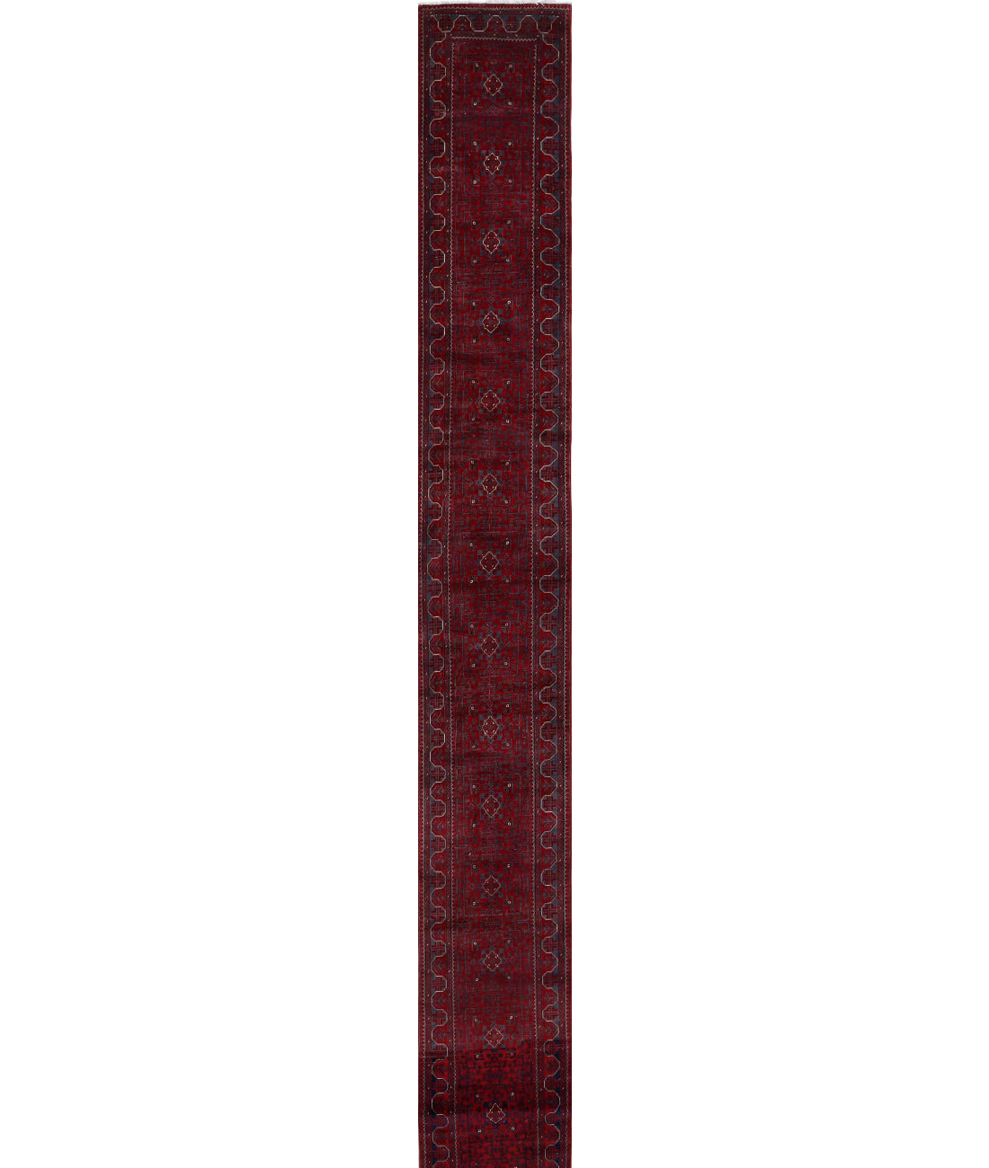 Afghan 2'7'' X 24'7'' Hand-Knotted Wool Rug 2'7'' x 24'7'' (78 X 738) / Red / N/A