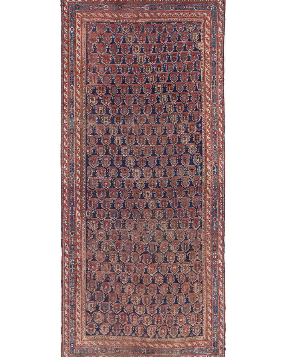 Afshar 6' 3" X 15' 1" Hand-Knotted Wool Rug 6' 3" X 15' 1" (191 X 460) / Blue / Rust