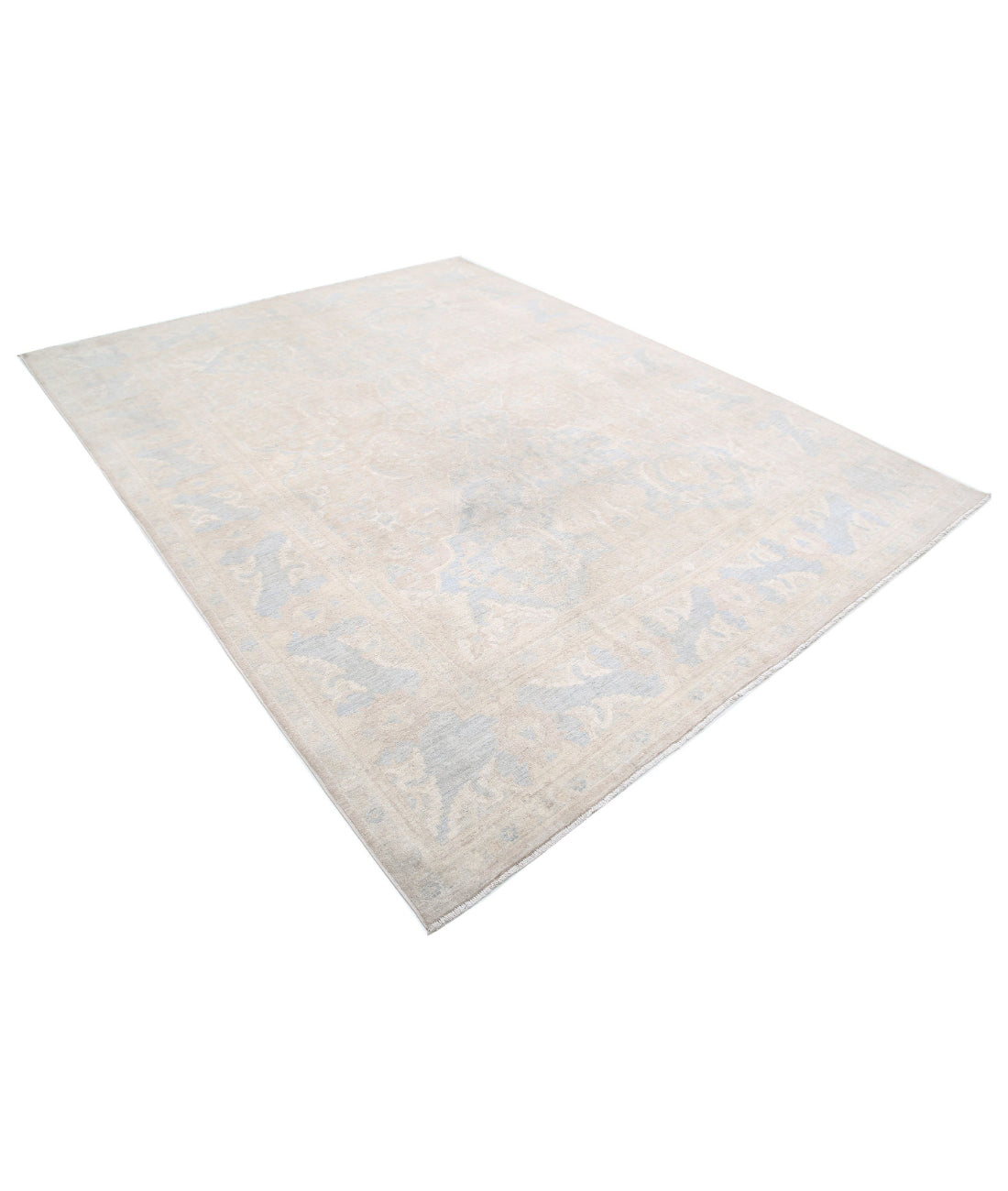 Ariana 7'11'' X 10'0'' Hand-Knotted Wool Rug 7'11'' x 10'0'' (238 X 300) / Ivory / Blue